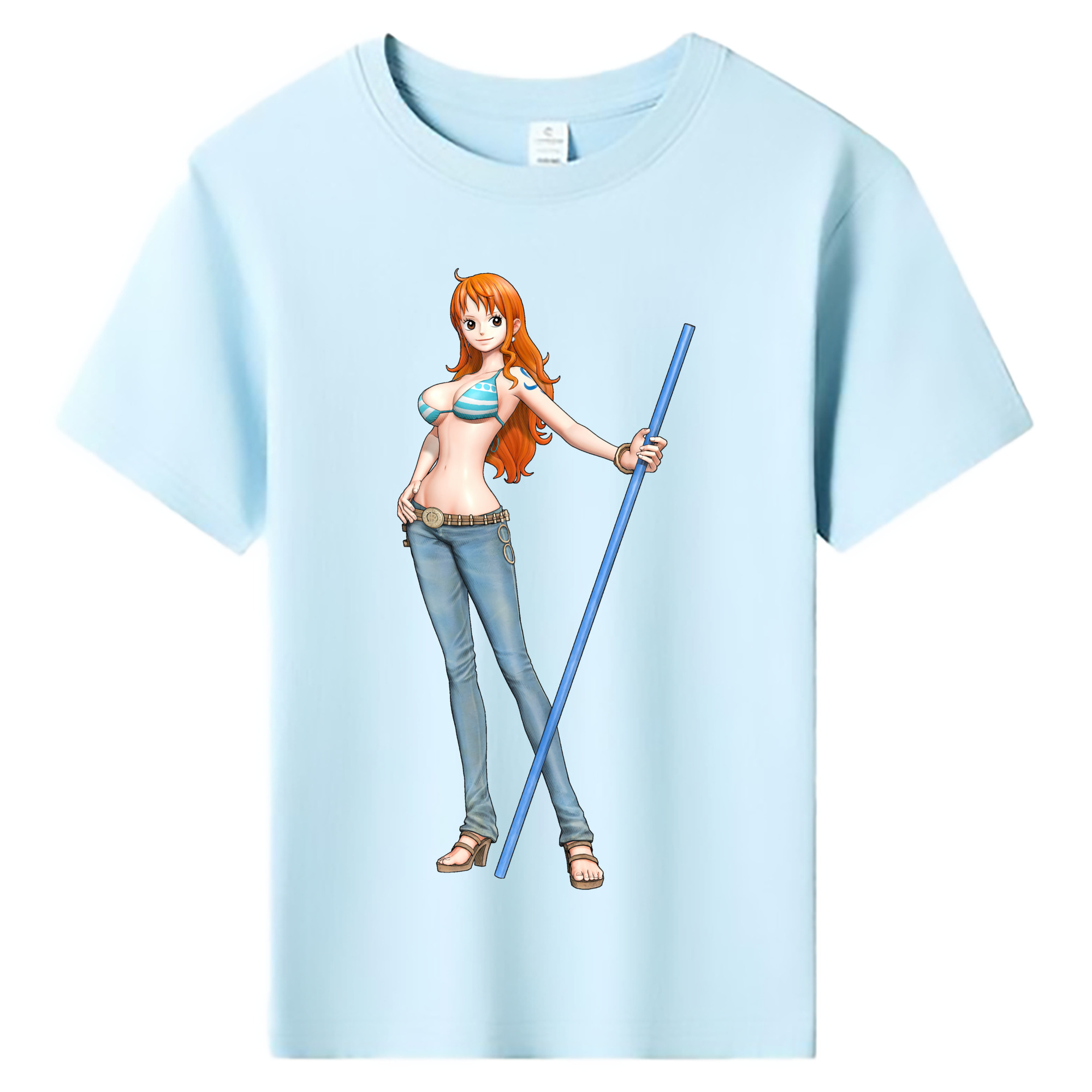 （画像用） ワンピース ナミ ONE PIECE Nami 綿100％キッズTシャツ（フロントプリント）